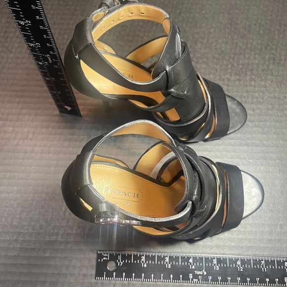 COACH STRAPPY LEATHER 3” HEELS 5.5M NEAR PERFECT - Picture 9 of 13